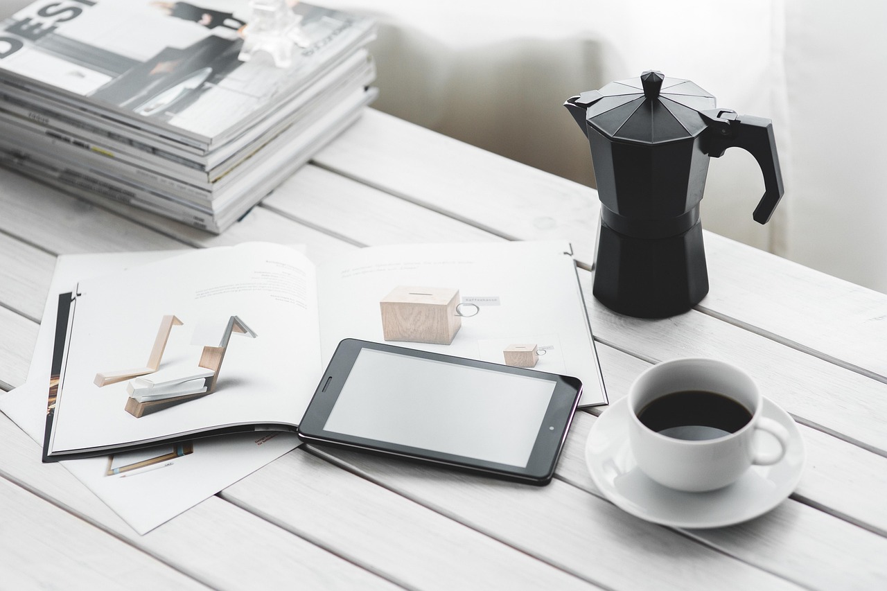 Technology, tablet, coffee cup — Smart Use of the Best Air Conditioner For You Now